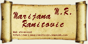 Marijana Ranitović vizit kartica